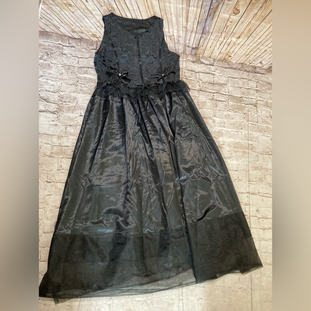 🎃NWT DOSE black sleeveless maxi  gothic 3 different fabrics dress XL